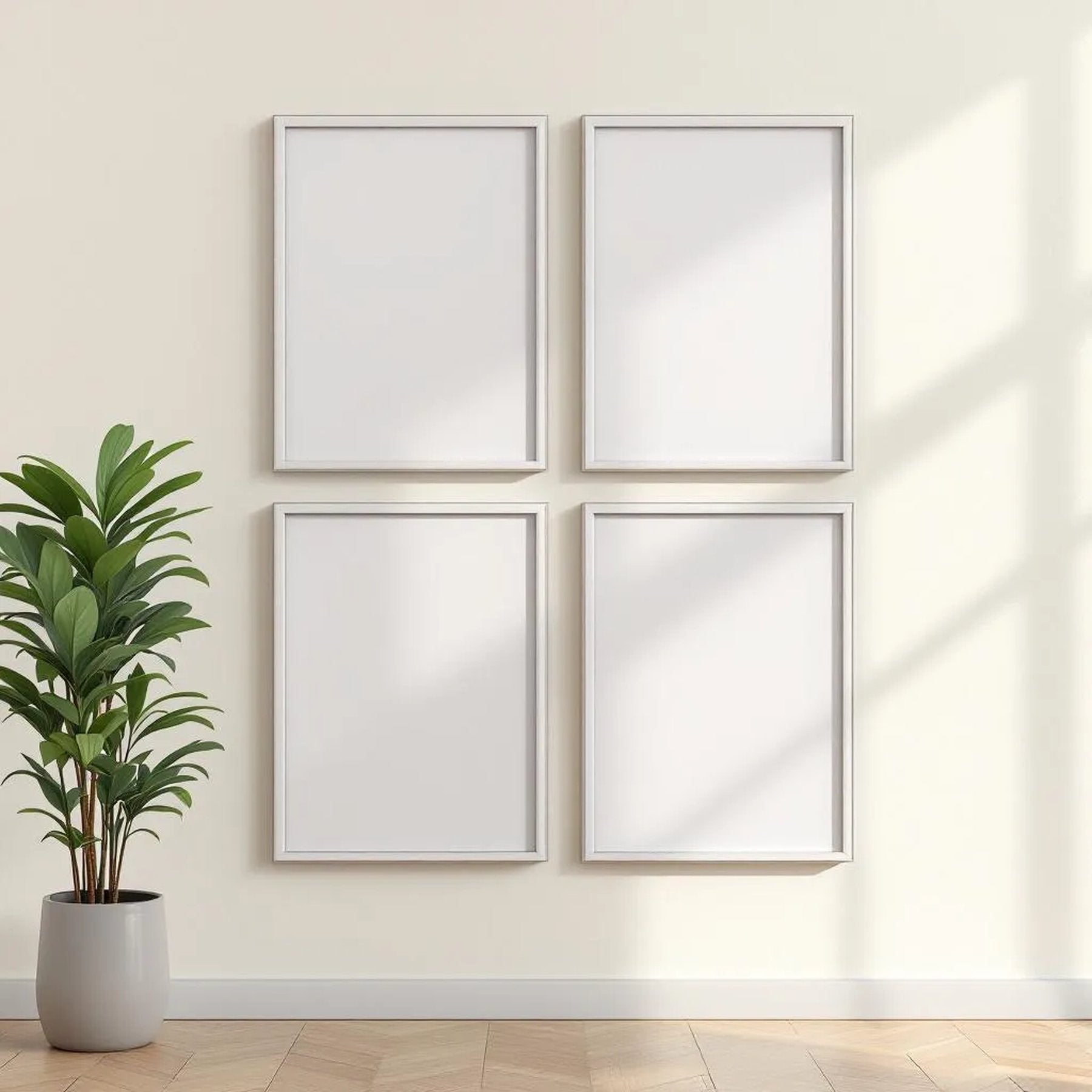 Frame Wall Art Mockup — Plain Square Frame Portrait 2:3 — Perspective View — #00697 | MockupBulk