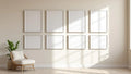 Frame Interior Frame Mockup — White Frame Square 1:1 — Perspective View — #00701 | MockupBulk
