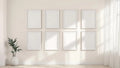 Frame Frame Display Mockup — White Frame Portrait 2:3 — Perspective View — #00704 | MockupBulk