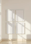 Frame Editorial Room Mockup — White Frame Portrait 2:3 — Perspective View — #00708 | MockupBulk