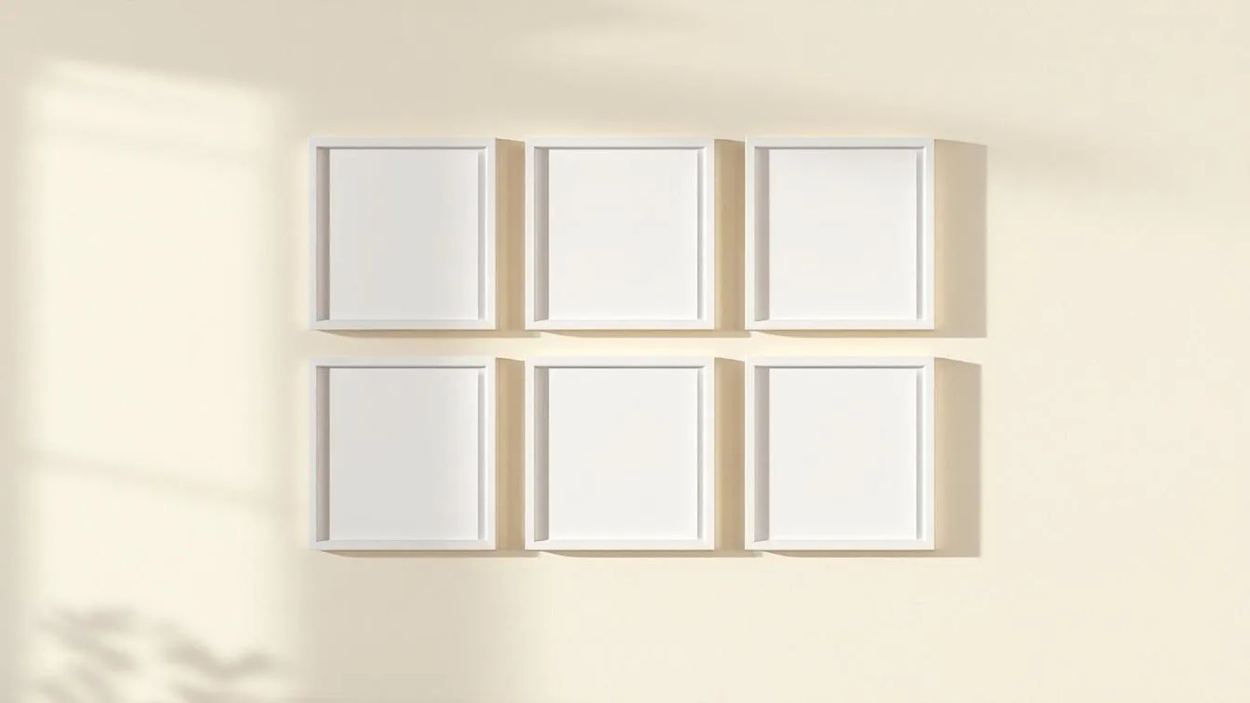 Frame Interior Frame Mockup — White Frame Square 1:1 — Perspective View — #00713 | MockupBulk