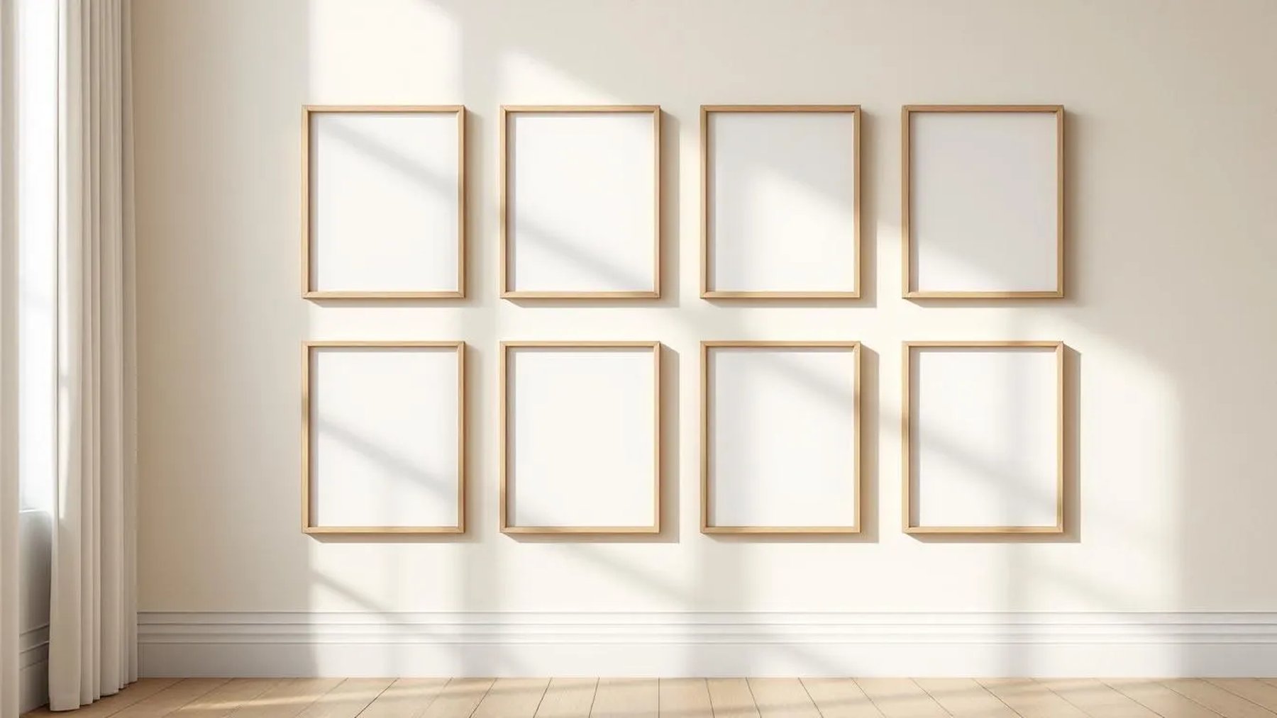 Frame Professional Frame Mockup — Natural Oak Frame Portrait 2:3 — Perspective View — #00716 | MockupBulk