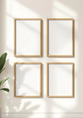 Frame Room Scene Mockup — Natural Oak Frame Portrait 2:3 — Perspective View — #00717 | MockupBulk