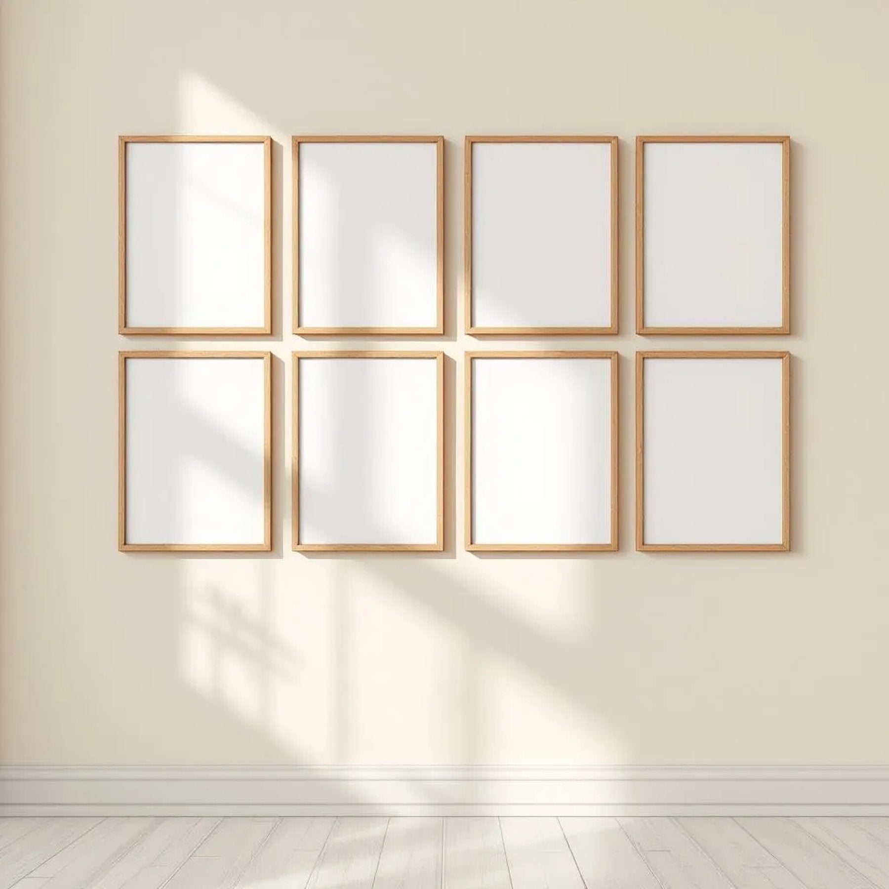 Frame Wall Art Mockup — Plain Square Frame Portrait 2:3 — Perspective View — #00718 | MockupBulk