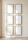 Frame Interior Frame Mockup — Natural Oak Frame Portrait 2:3 — Perspective View — #00723 | MockupBulk