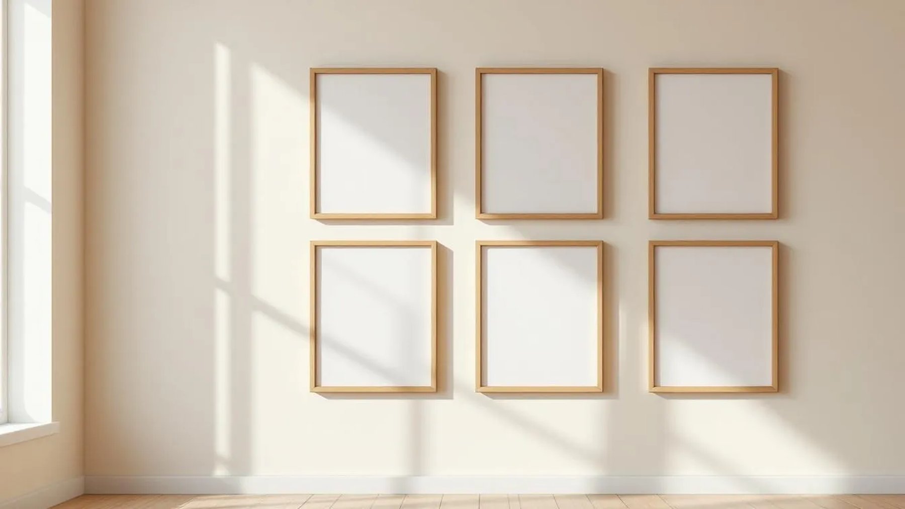 Frame High-Res Frame Mockup — Natural Oak Frame Square 1:1 — Perspective View — #00725 | MockupBulk