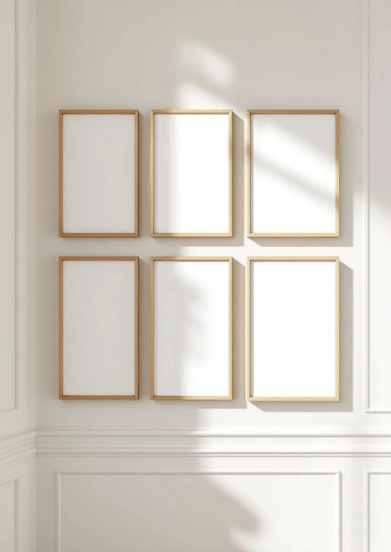 Frame Styled Room Mockup — Natural Oak Frame Portrait 2:3 — Perspective View — #00726 | MockupBulk