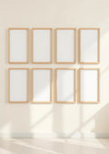 Frame Lifestyle Frame Mockup — Natural Oak Frame Portrait 2:3 — Perspective View — #00732 | MockupBulk
