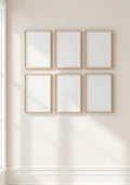 Frame Premium Interior Mockup — Natural Oak Frame Portrait 4:5 — Perspective View — #00735 | MockupBulk