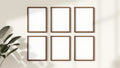 Frame Interior Frame Mockup — Walnut Frame Square 1:1 — Perspective View — #00737 | MockupBulk