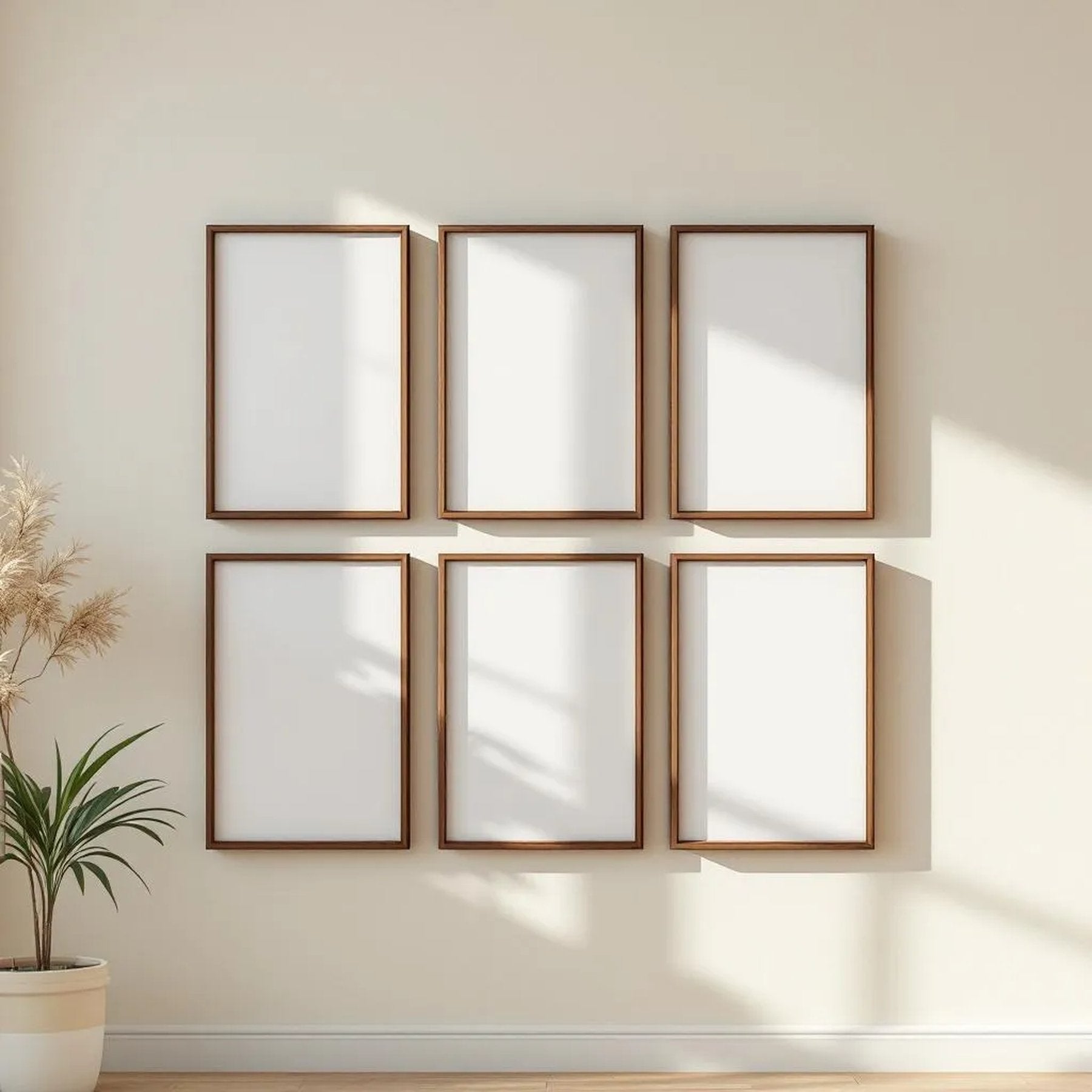 Frame Interior Frame Mockup — Plain Square Frame Portrait 2:3 — Perspective View — #00739 | MockupBulk