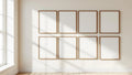 Frame Premium Interior Mockup — Walnut Frame Square 1:1 — Perspective View — #00740 | MockupBulk
