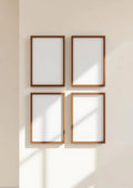 Frame Professional Frame Mockup — Walnut Frame Portrait 2:3 — Perspective View — #00741 | MockupBulk