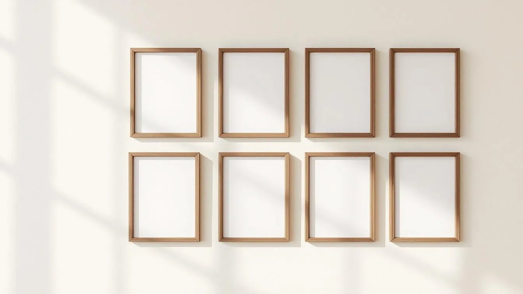 Frame Styled Room Mockup — Walnut Frame Square 1:1 — Perspective View — #00743 | MockupBulk