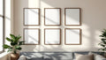 Frame Styled Room Mockup — Walnut Frame Portrait 2:3 — Perspective View — #00746 | MockupBulk