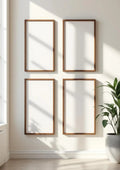 Frame Room Scene Mockup — Walnut Frame Portrait 2:3 — Perspective View — #00747 | MockupBulk