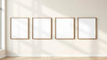Frame Editorial Room Mockup — Walnut Frame Square 1:1 — Perspective View — #00749 | MockupBulk