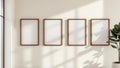 Frame Professional Frame Mockup — Walnut Frame Portrait 2:3 — Perspective View — #00752 | MockupBulk
