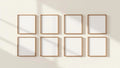 Frame Professional Frame Mockup — Walnut Frame Square 1:1 — Perspective View — #00755 | MockupBulk
