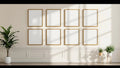 Frame Wall Art Mockup — Gold Frame Portrait 2:3 — Perspective View — #00758 | MockupBulk