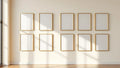 Frame High-Res Frame Mockup — Gold Frame Portrait 4:5 — Perspective View — #00761 | MockupBulk