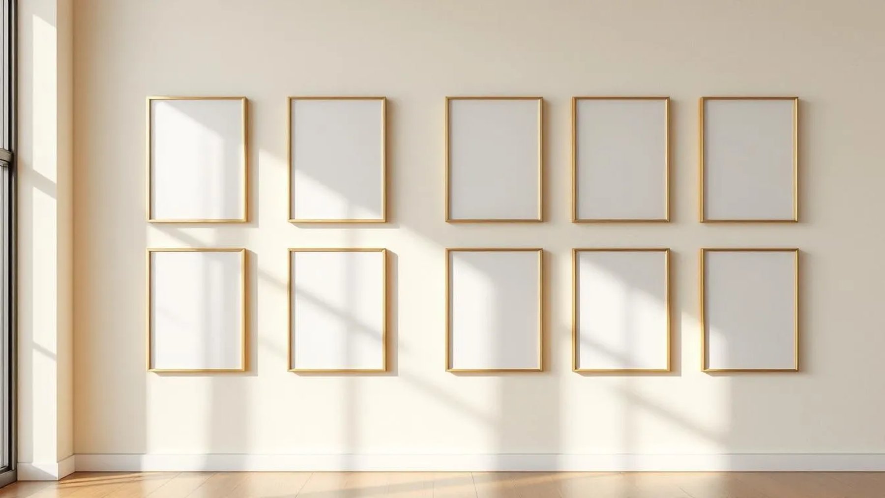 Frame High-Res Frame Mockup — Gold Frame Portrait 4:5 — Perspective View — #00761 | MockupBulk