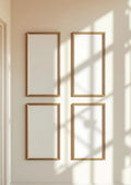 Frame Premium Interior Mockup — Gold Frame Portrait 2:3 — Perspective View — #00762 | MockupBulk