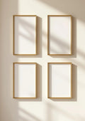 Frame Interior Frame Mockup — Gold Frame Portrait 2:3 — Perspective View — #00765 | MockupBulk