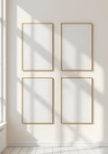 Frame Lifestyle Frame Mockup — Gold Frame Portrait 2:3 — Perspective View — #00768 | MockupBulk