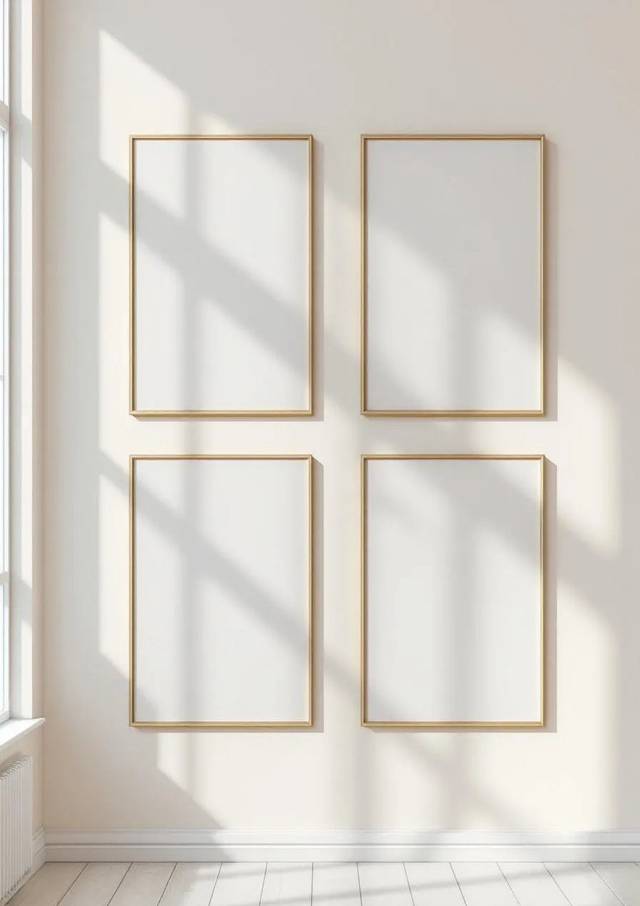 Frame Lifestyle Frame Mockup — Gold Frame Portrait 2:3 — Perspective View — #00768 | MockupBulk