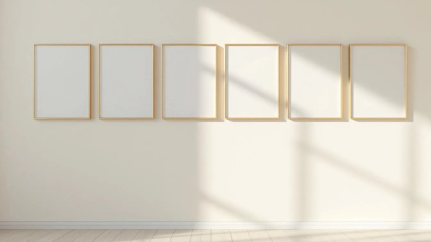 Frame Premium Interior Mockup — Gold Frame Square 1:1 — Perspective View — #00770 | MockupBulk