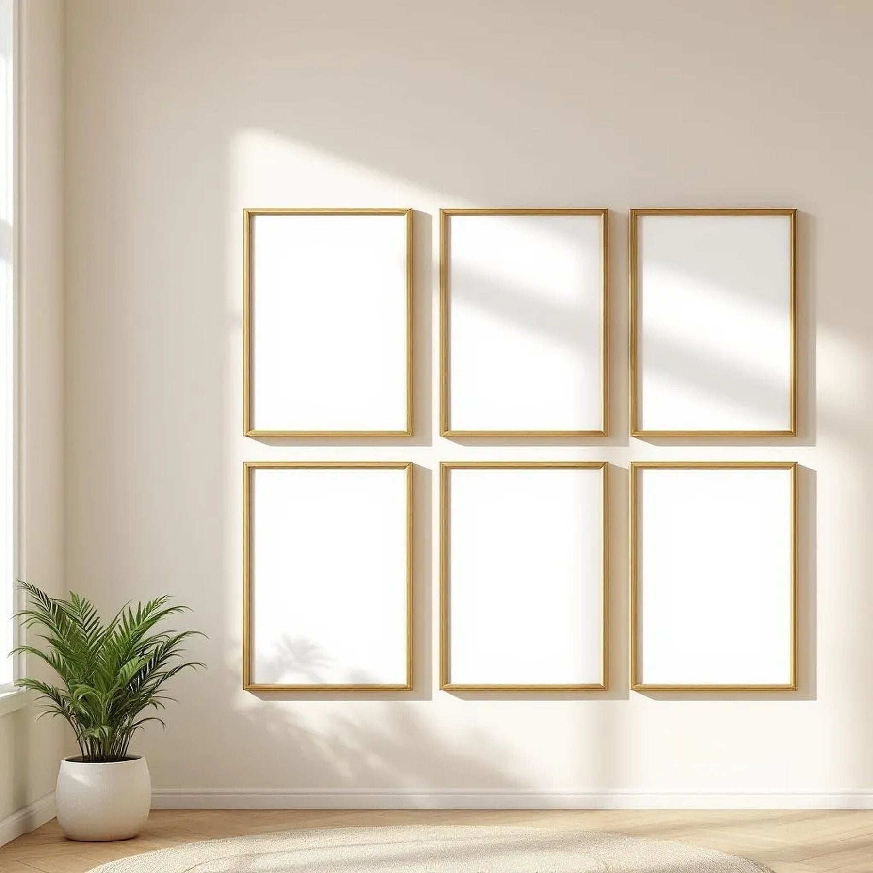 Frame Premium Interior Mockup — Plain Square Frame Portrait 2:3 — Perspective View — #00772 | MockupBulk