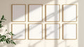 Frame High-Res Frame Mockup — Gold Frame Square 1:1 — Perspective View — #00773 | MockupBulk