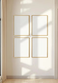 Frame Premium Interior Mockup — Gold Frame Portrait 2:3 — Perspective View — #00777 | MockupBulk