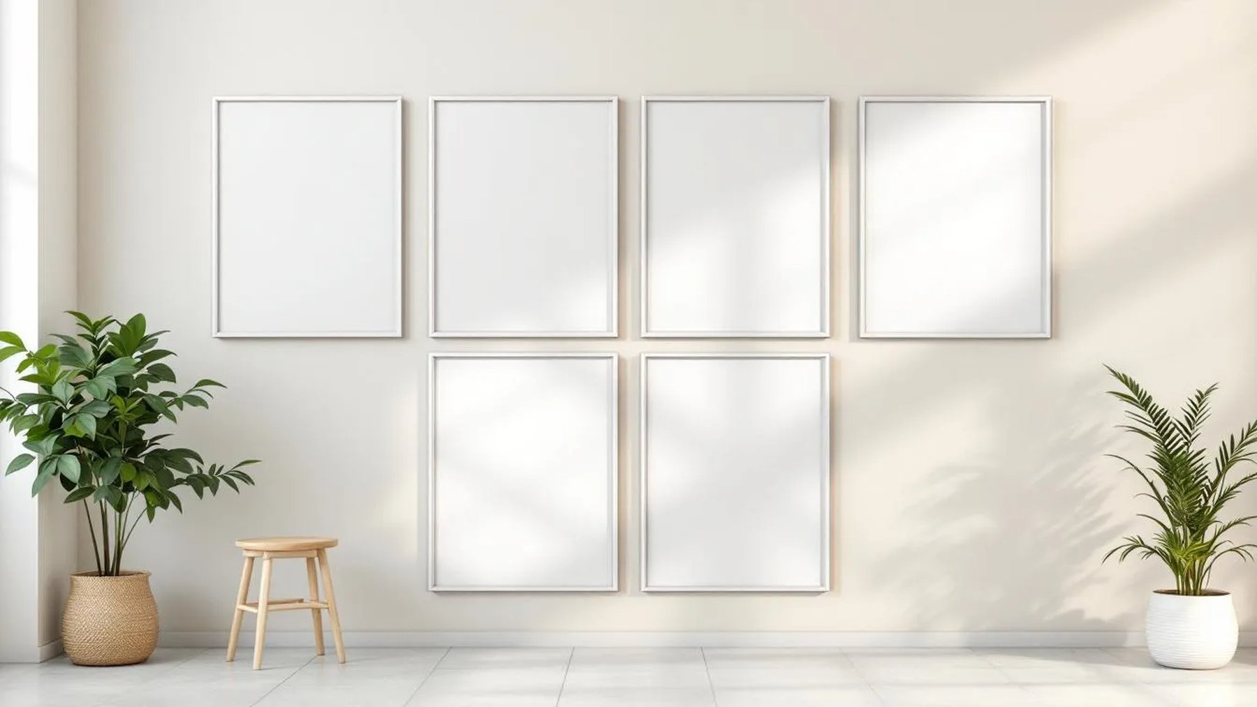 Frame Professional Frame Mockup — Silver Frame Square 1:1 — Perspective View — #00779 | MockupBulk