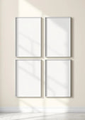 Frame High-Res Frame Mockup — Silver Frame Portrait 2:3 — Perspective View — #00780 | MockupBulk