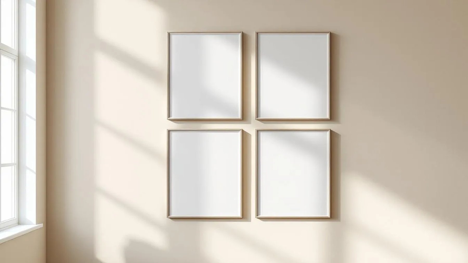 Frame Interior Frame Mockup — Silver Frame Portrait 2:3 — Perspective View — #00782 | MockupBulk