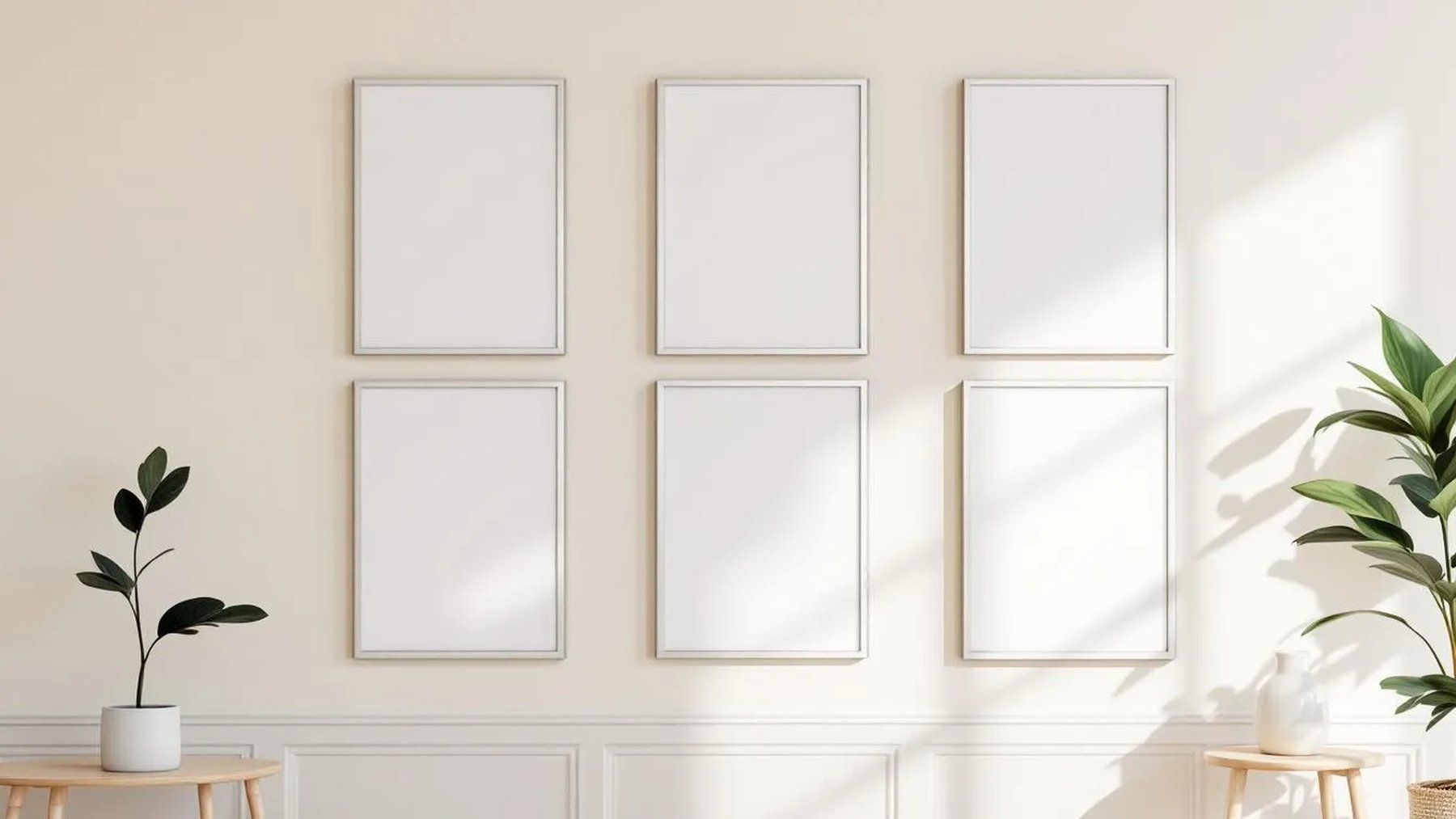 Frame High-Res Frame Mockup — Silver Frame Portrait 2:3 — Perspective View — #00785 | MockupBulk