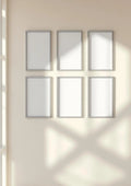 Frame Wall Art Mockup — Silver Frame Portrait 2:3 — Perspective View — #00786 | MockupBulk