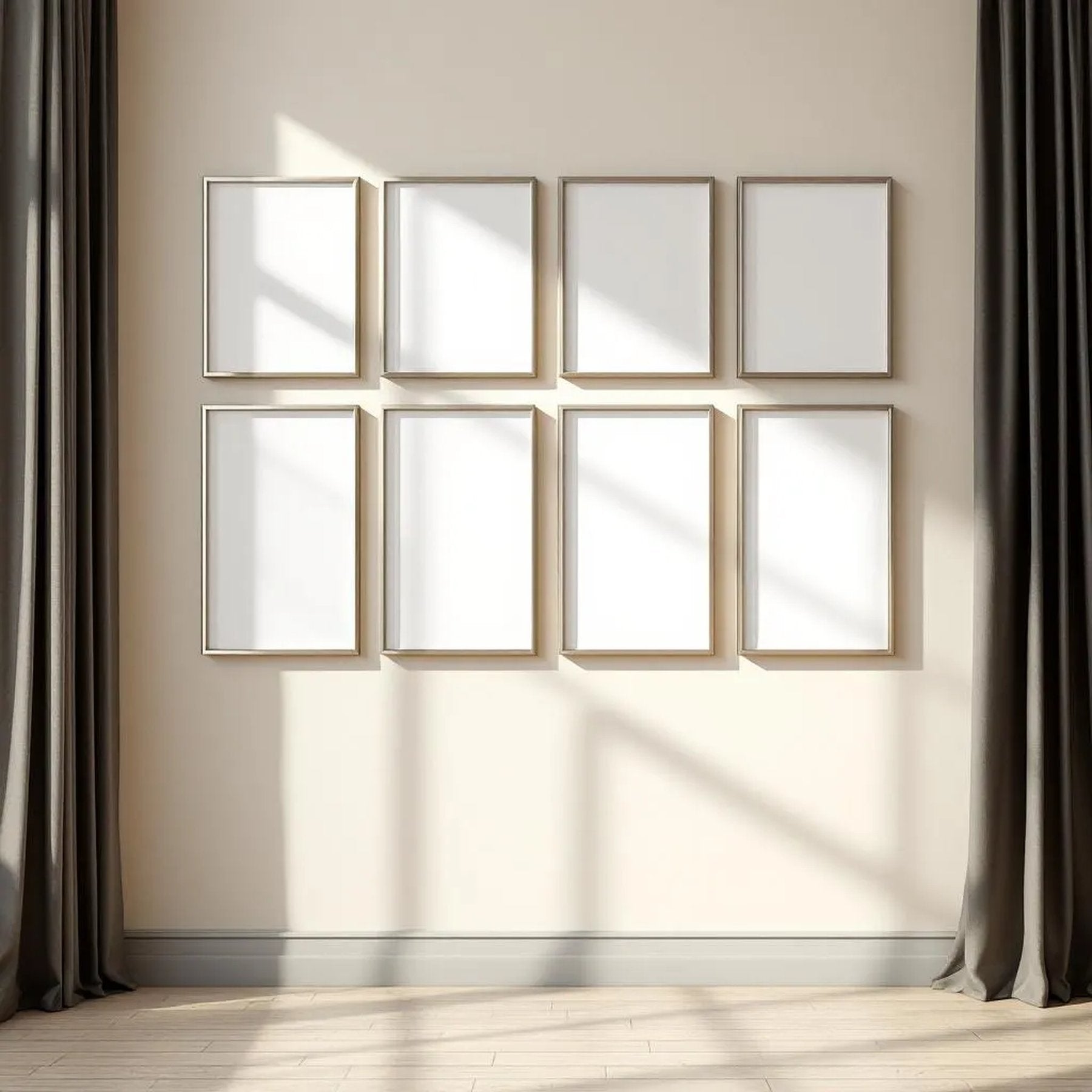 Frame Room Scene Mockup — Plain Square Frame Portrait 2:3 — Perspective View — #00787 | MockupBulk
