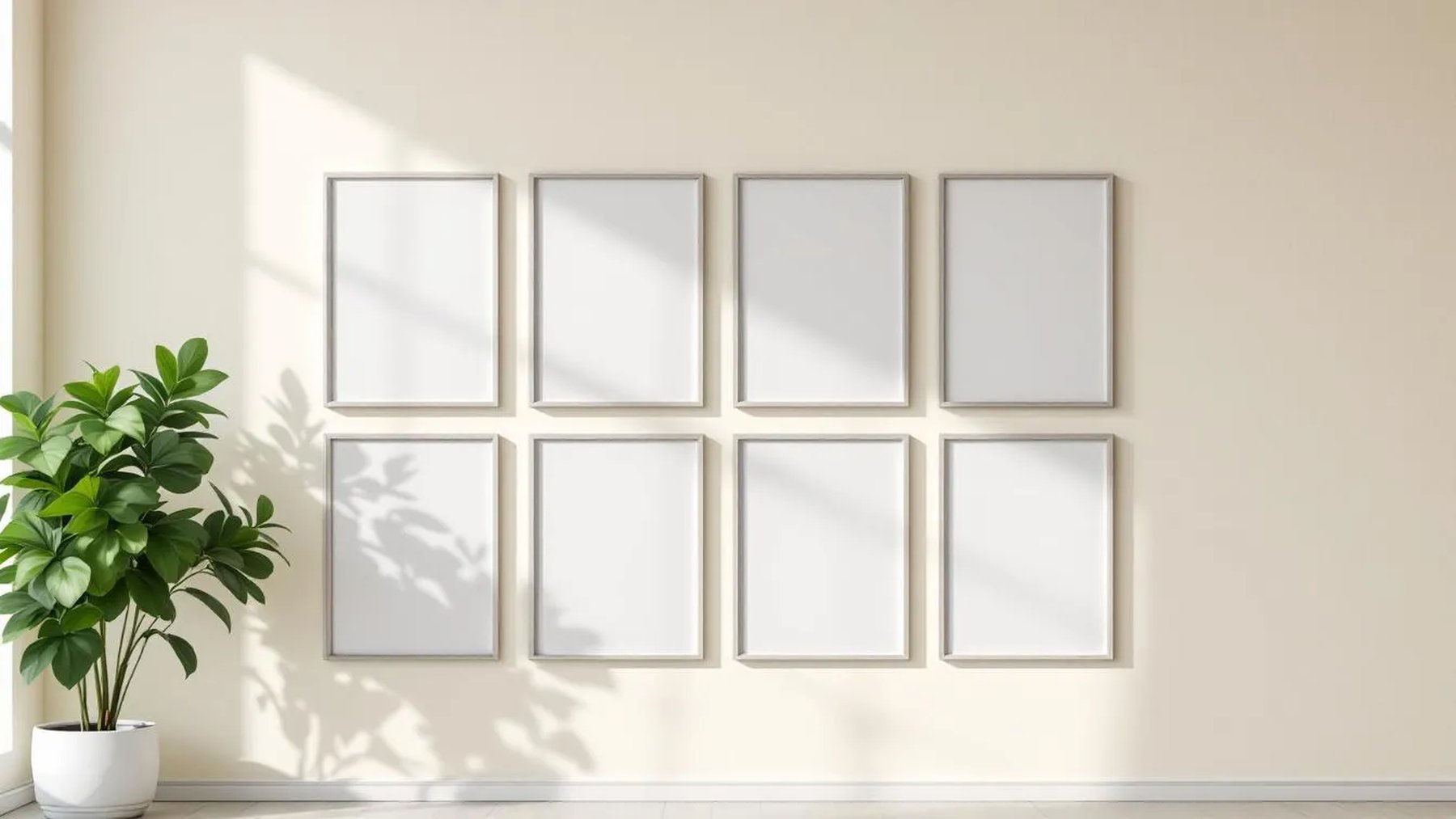 Frame Professional Frame Mockup — Silver Frame Square 1:1 — Perspective View — #00788 | MockupBulk
