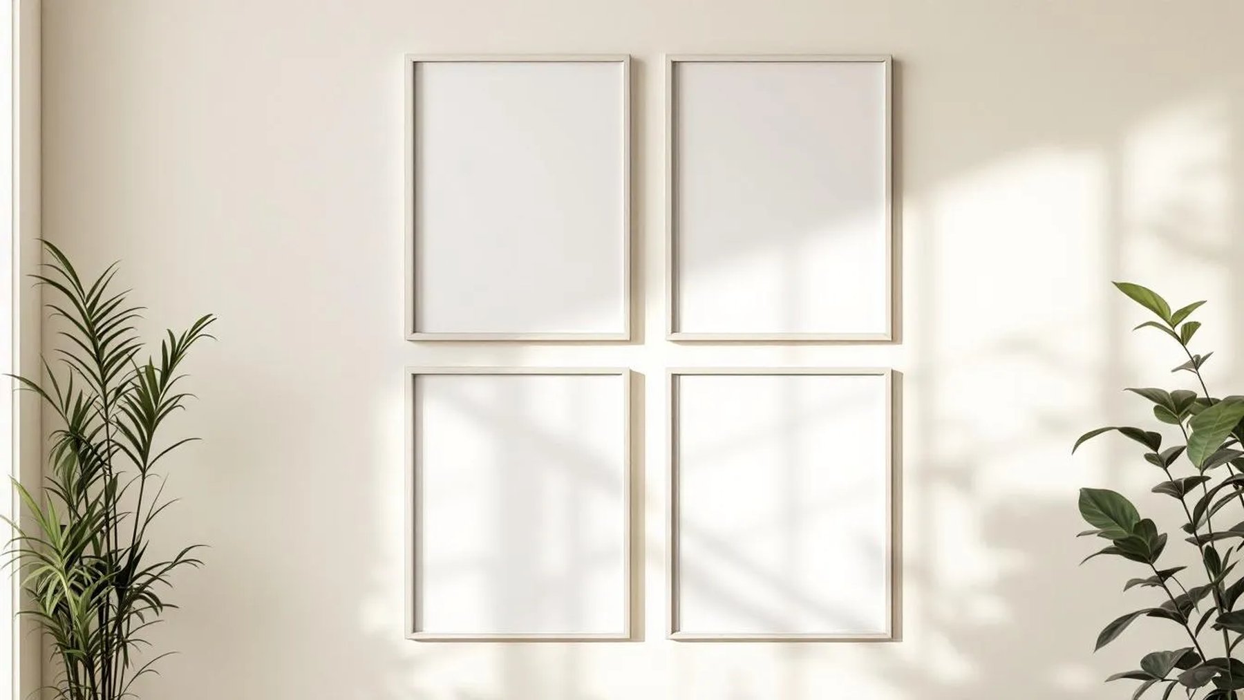 Frame Professional Frame Mockup — Silver Frame Square 1:1 — Perspective View — #00791 | MockupBulk