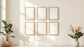 Frame Wall Art Mockup — Raw Pine Frame Square 1:1 — Perspective View — #00803 | MockupBulk