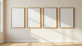 Frame Premium Interior Mockup — Raw Pine Frame Square 1:1 — Perspective View — #00809 | MockupBulk