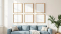 Frame Styled Room Mockup — Raw Pine Frame Square 1:1 — Perspective View — #00818 | MockupBulk