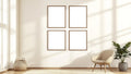 Frame Interior Frame Mockup — Espresso Frame Square 1:1 — Perspective View — #00821 | MockupBulk