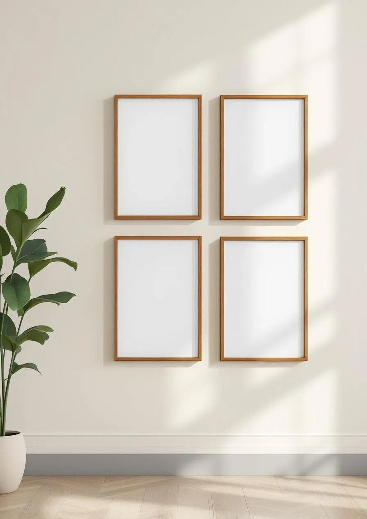 Frame Styled Room Mockup — Espresso Frame Portrait 2:3 — Perspective View — #00825 | MockupBulk