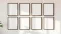 Frame Wall Art Mockup — Espresso Frame Square 1:1 — Perspective View — #00833 | MockupBulk