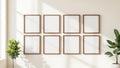 Frame Frame Display Mockup — Espresso Frame Square 1:1 — Perspective View — #00836 | MockupBulk
