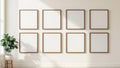 Frame Room Scene Mockup — Espresso Frame Square 1:1 — Perspective View — #00839 | MockupBulk